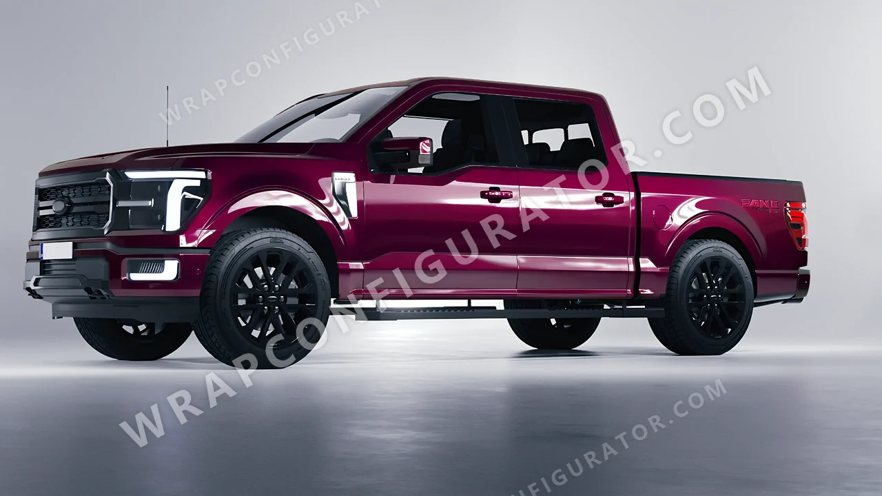 Red Ford F-150 Lariat 2024 wrapped in Colourshield PPF by HyperPro Ruby Star HGF61-P
