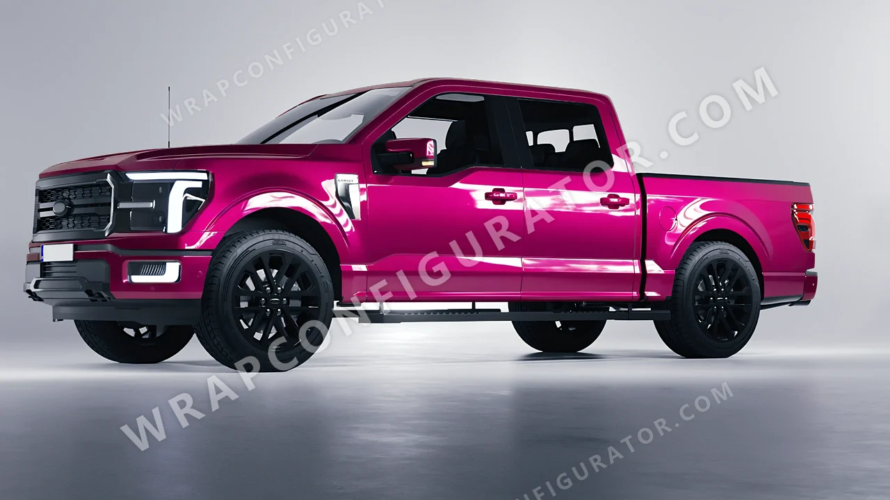 Red Ford F-150 Lariat 2024 wrapped in Inozetek Dynamic PPF Ruby Star DPPF916