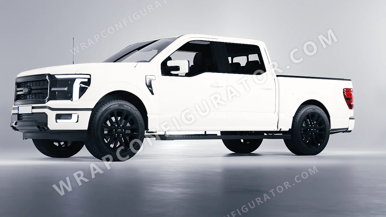 White Ford F-150 Lariat 2024 wrapped in 3M Matte White M10