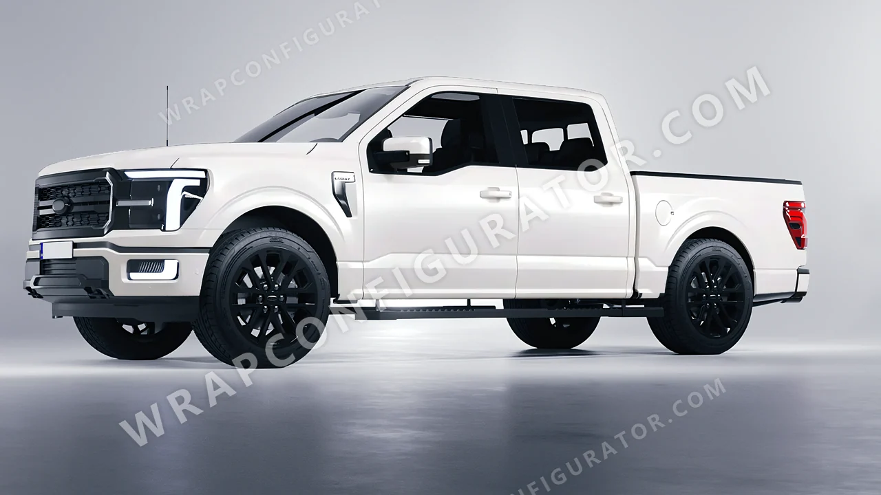 White Ford F-150 Lariat 2024 wrapped in Avery Dennison White SW900-116-O