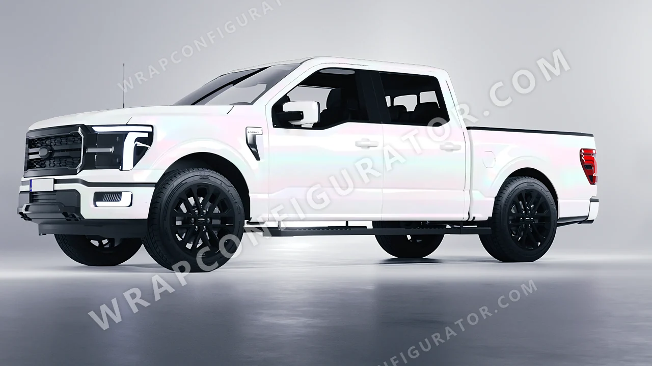 White Ford F-150 Lariat 2024 wrapped in Colourshield PPF by HyperPro Aurora White SF006M-P