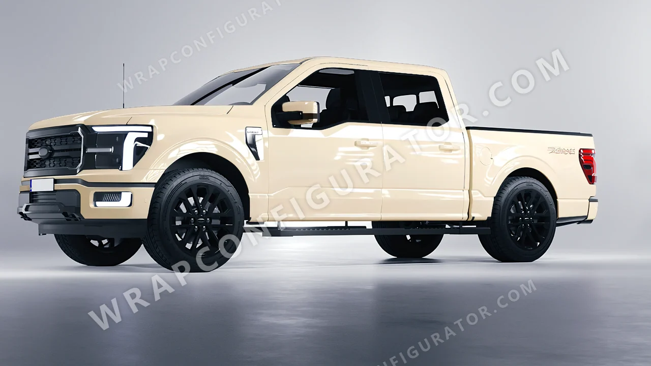 White Ford F-150 Lariat 2024 wrapped in Colourshield PPF by HyperPro Cream White HGF52-P