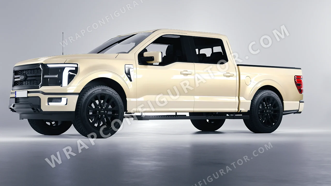 White Ford F-150 Lariat 2024 wrapped in Colourshield PPF by HyperPro Gold White GAF48-P