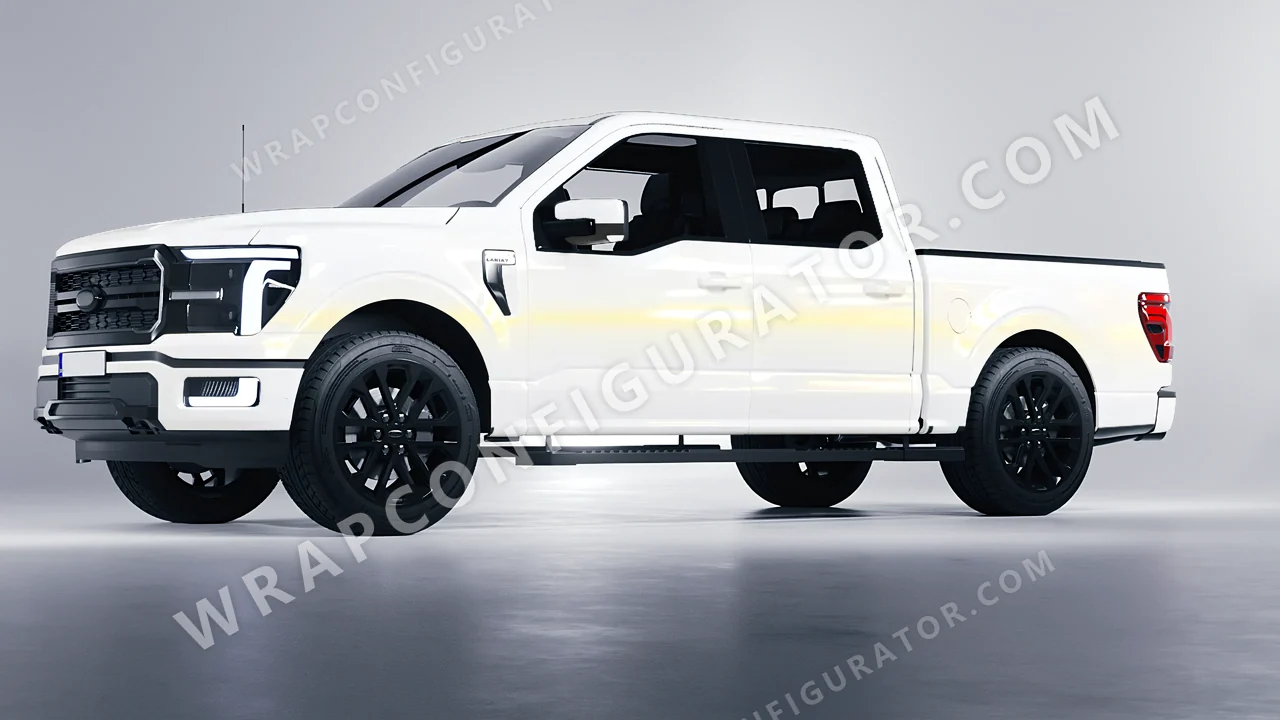 White Ford F-150 Lariat 2024 wrapped in Colourshield PPF by HyperPro White/Gold CWF07-P