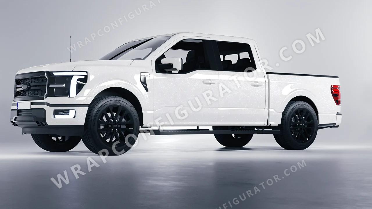 White Ford F-150 Lariat 2024 wrapped in Colourshield PPF by HyperPro White MDF02-P
