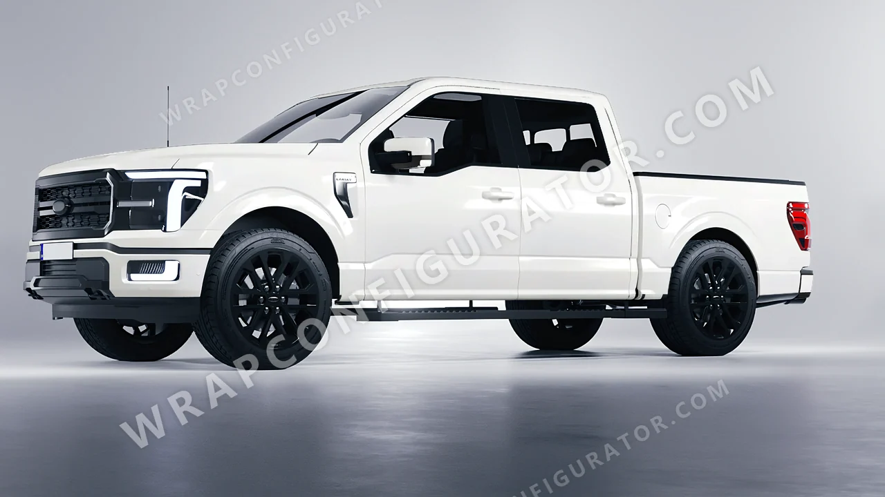 White Ford F-150 Lariat 2024 wrapped in Colourshield PPF by HyperPro White SMF37-P