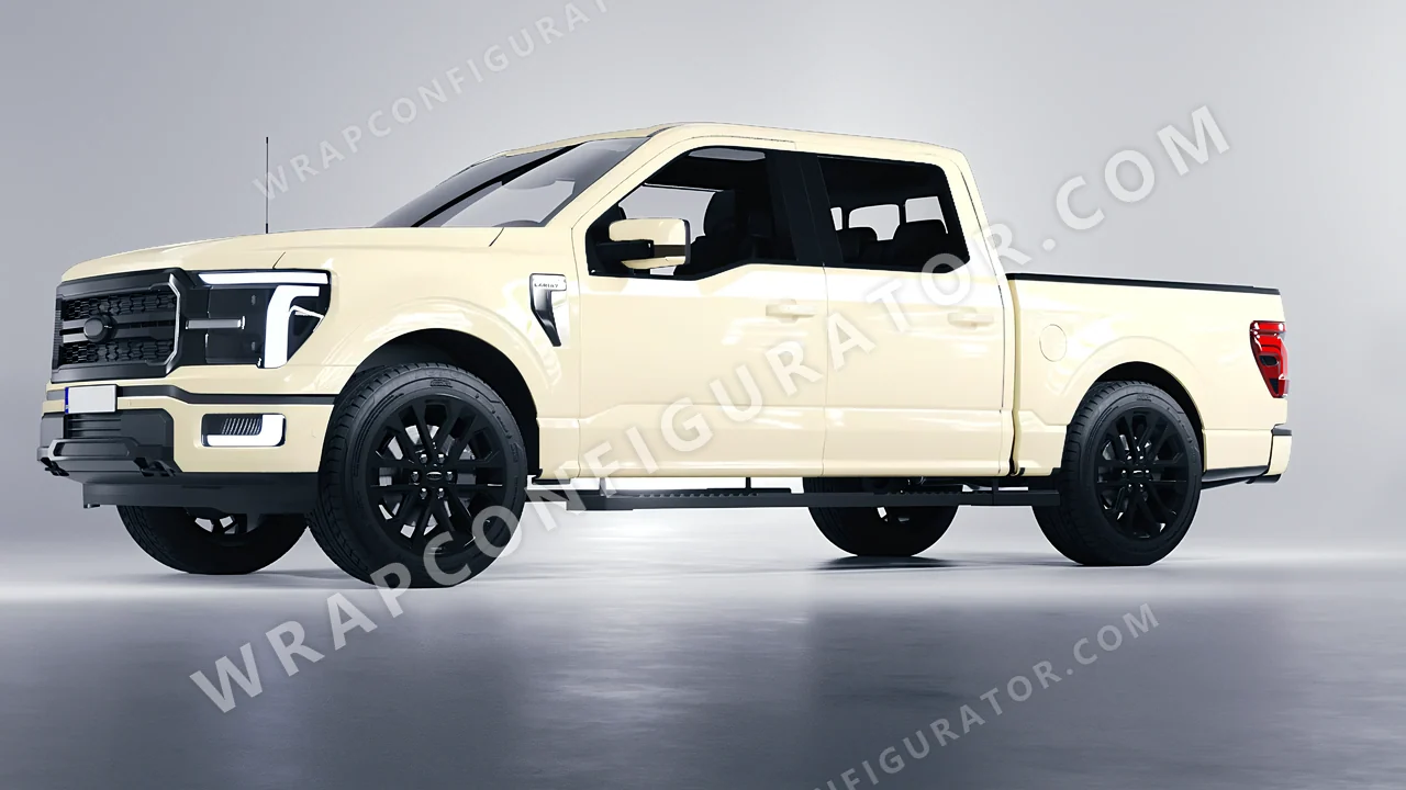 White Ford F-150 Lariat 2024 wrapped in Inozetek Dynamic PPF Championship White DPPF702