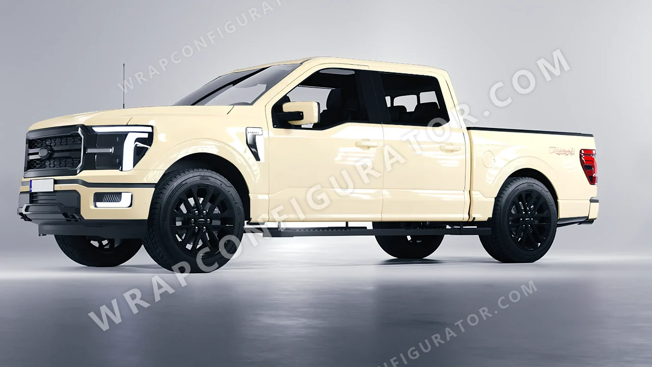 White Ford F-150 Lariat 2024 wrapped in Inozetek Dynamic PPF The Boring White TBC101