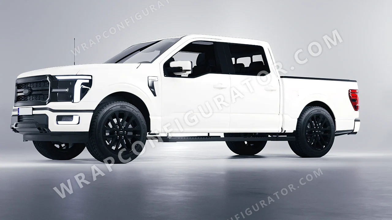 White Ford F-150 Lariat 2024 wrapped in Inozetek Dynamic PPF White DPPF816