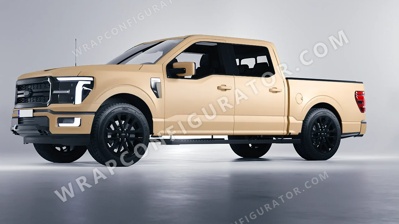 Yellow Ford F-150 Lariat 2024 wrapped in Colourshield PPF by HyperPro AMG Desert Yellow SMF53-P