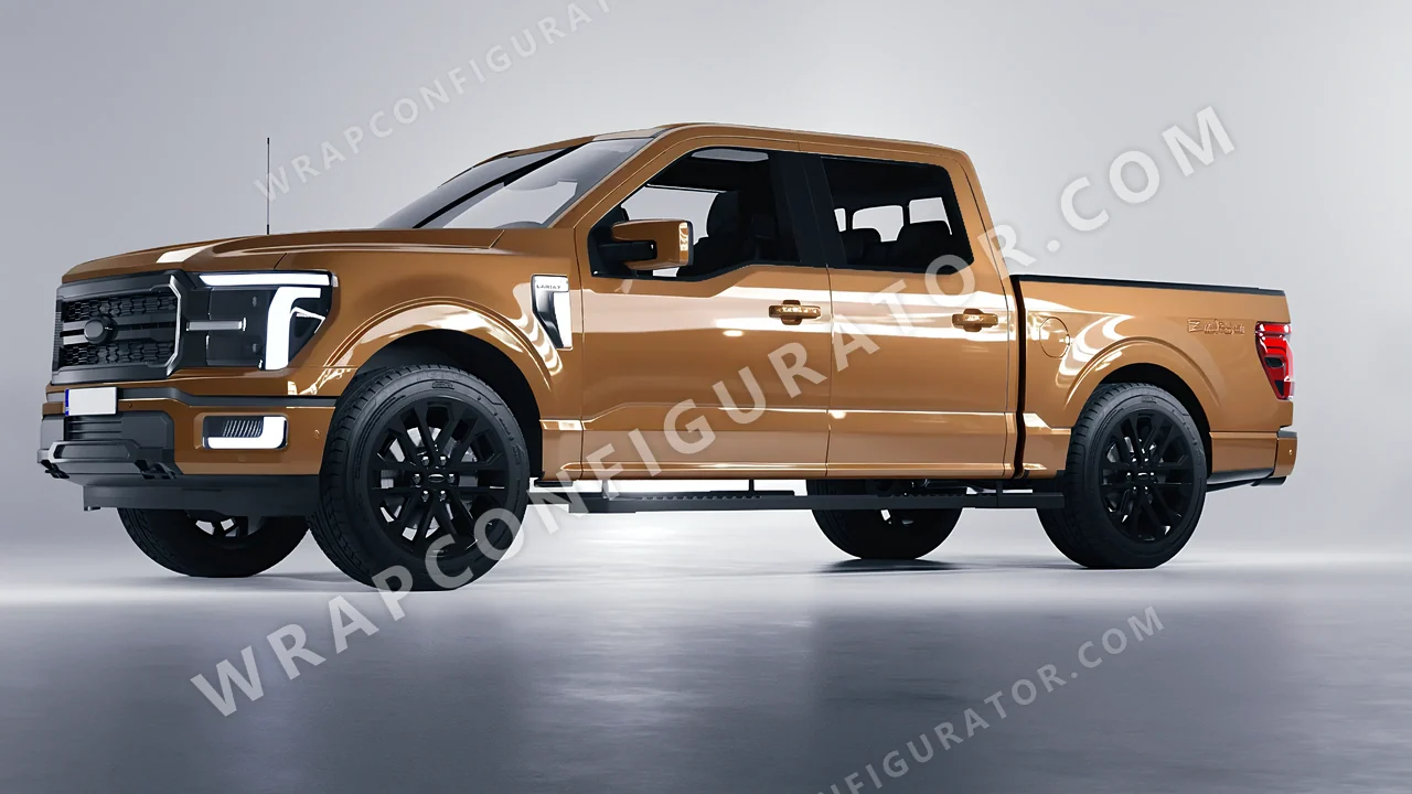 Yellow Ford F-150 Lariat 2024 wrapped in Colourshield PPF by HyperPro Deep Desert Yellow HGF46D-P