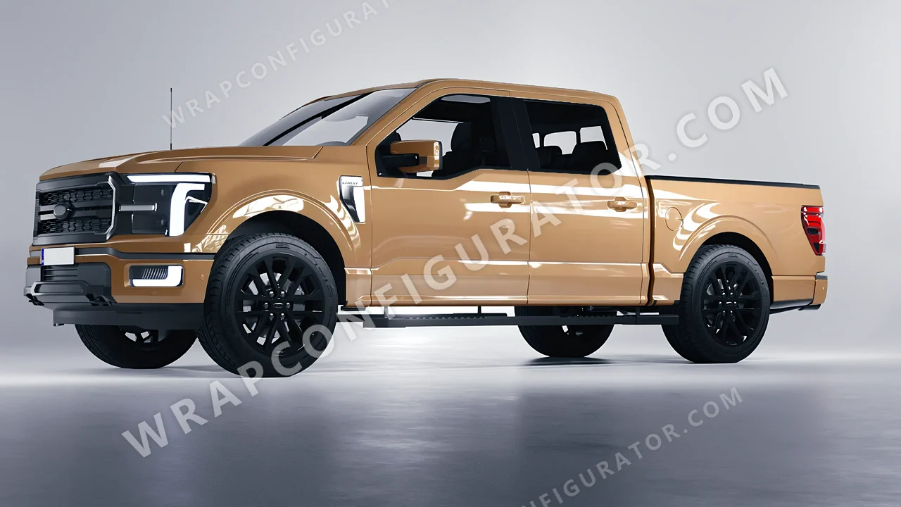Yellow Ford F-150 Lariat 2024 wrapped in Colourshield PPF by HyperPro Desert Yellow HGF46-P
