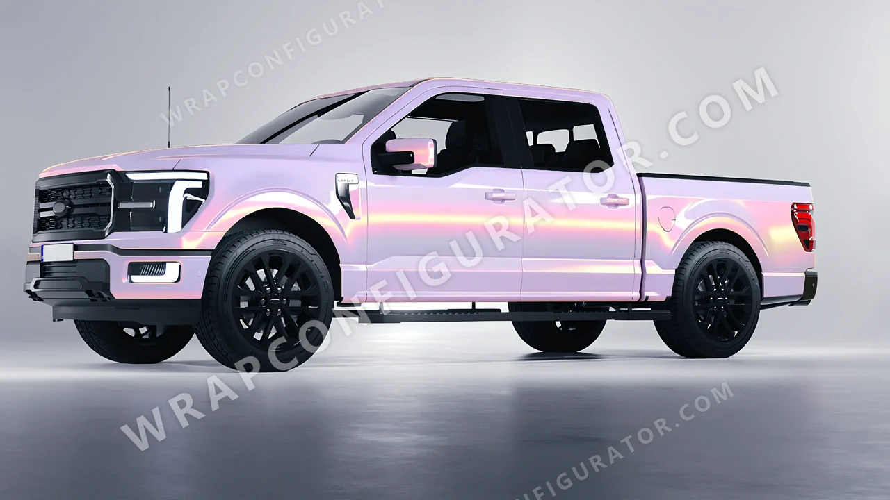 Yellow Ford F-150 Lariat 2024 wrapped in Colourshield PPF by HyperPro Purple/Pink/Gold CGM20-P