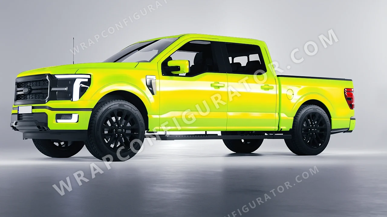 Yellow Ford F-150 Lariat 2024 wrapped in Colourshield PPF by HyperPro Yellow GSF01-P