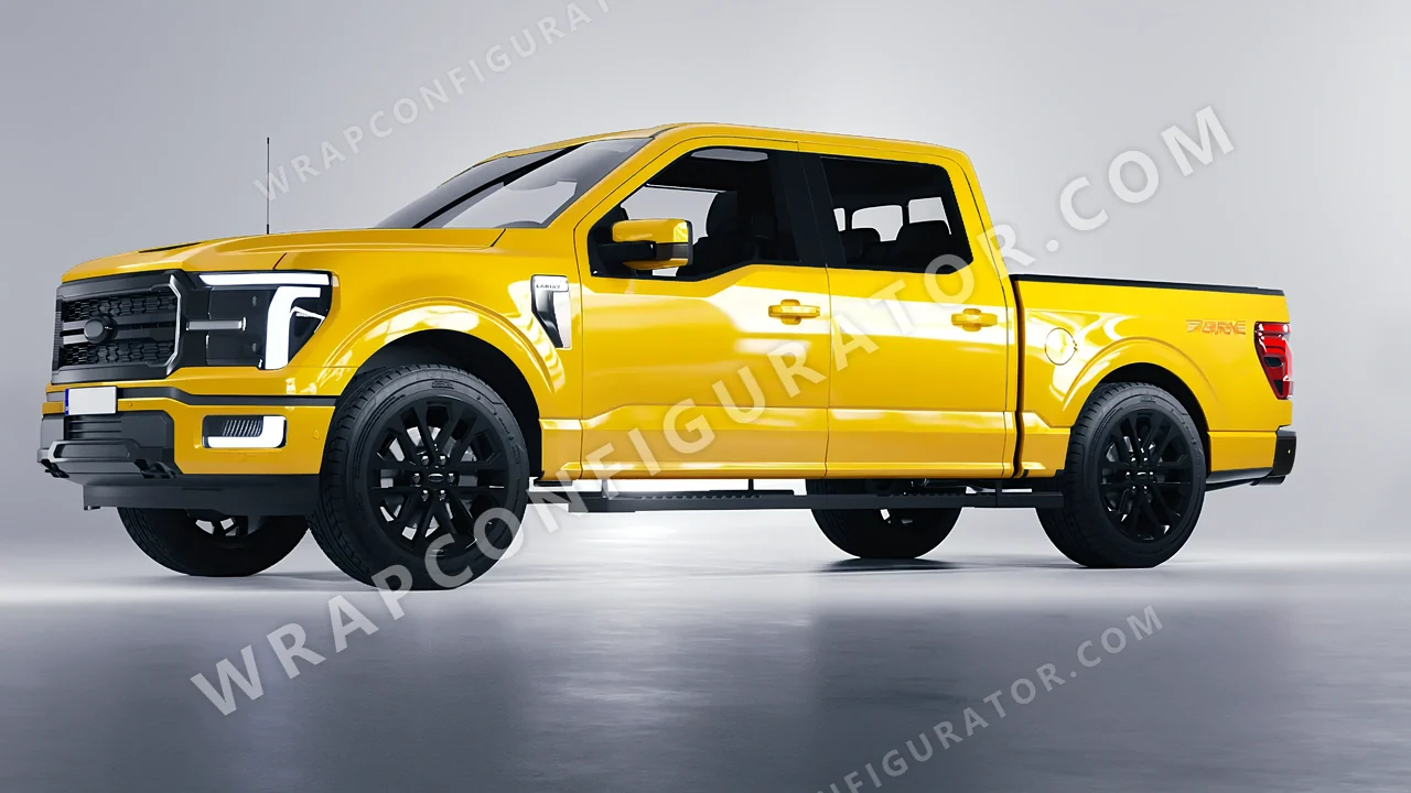 Yellow Ford F-150 Lariat 2024 wrapped in ORACAL Maize Yellow 970RA-209G