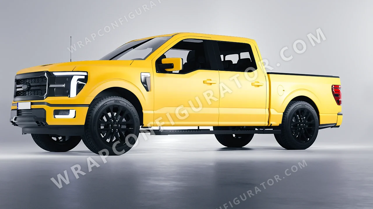 Yellow Ford F-150 Lariat 2024 wrapped in ORACAL Maize Yellow 970RA-209M