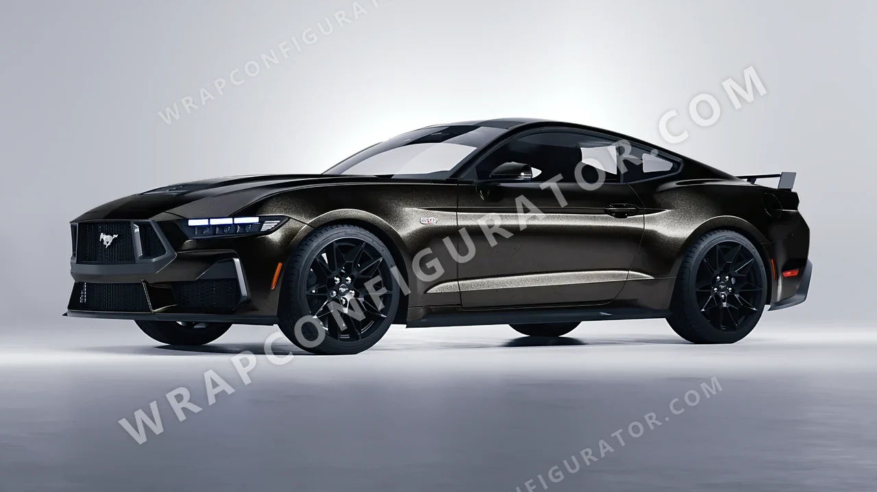 Black Ford Mustang GT 2024 wrapped in Avery Dennison Black SW900-192-M