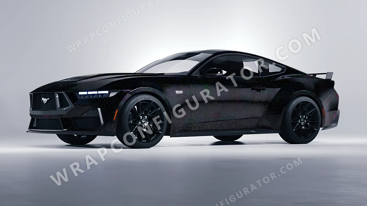 Black Ford Mustang GT 2024 wrapped in Colourshield PPF by HyperPro Black GLF05-P