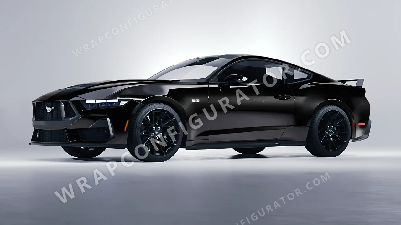 Black Ford Mustang GT 2024 wrapped in Colourshield PPF by HyperPro Black HGM23-P