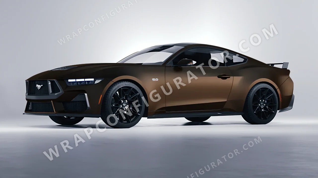 Black Ford Mustang GT 2024 wrapped in Colourshield PPF by HyperPro Shadow Black SMF36-P
