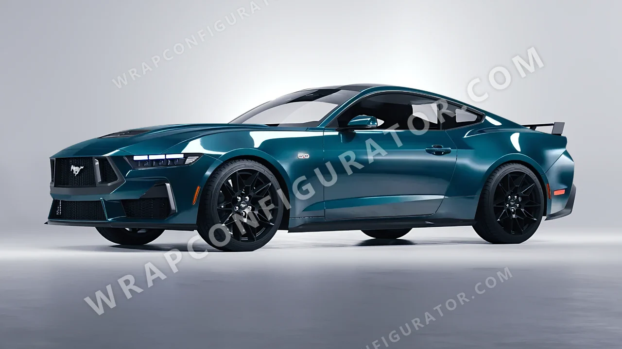 Blue Ford Mustang GT 2024 wrapped in Colourshield PPF by HyperPro Aqua HGF22-P