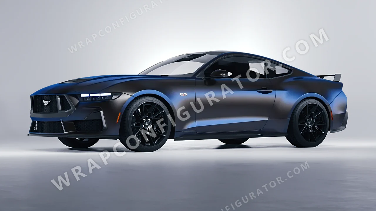 Blue Ford Mustang GT 2024 wrapped in Colourshield PPF by HyperPro Dark Gray Blue MSF51-P