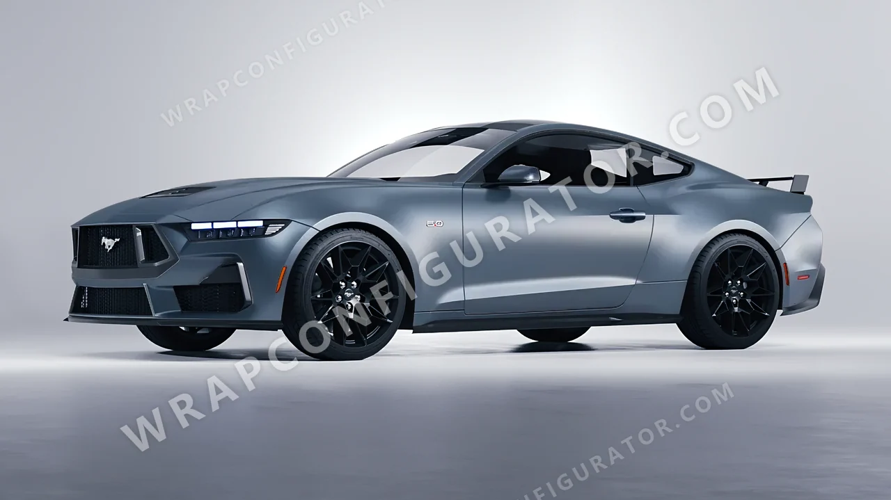 Blue Ford Mustang GT 2024 wrapped in Colourshield PPF by HyperPro Gray/Blue SMF40-P