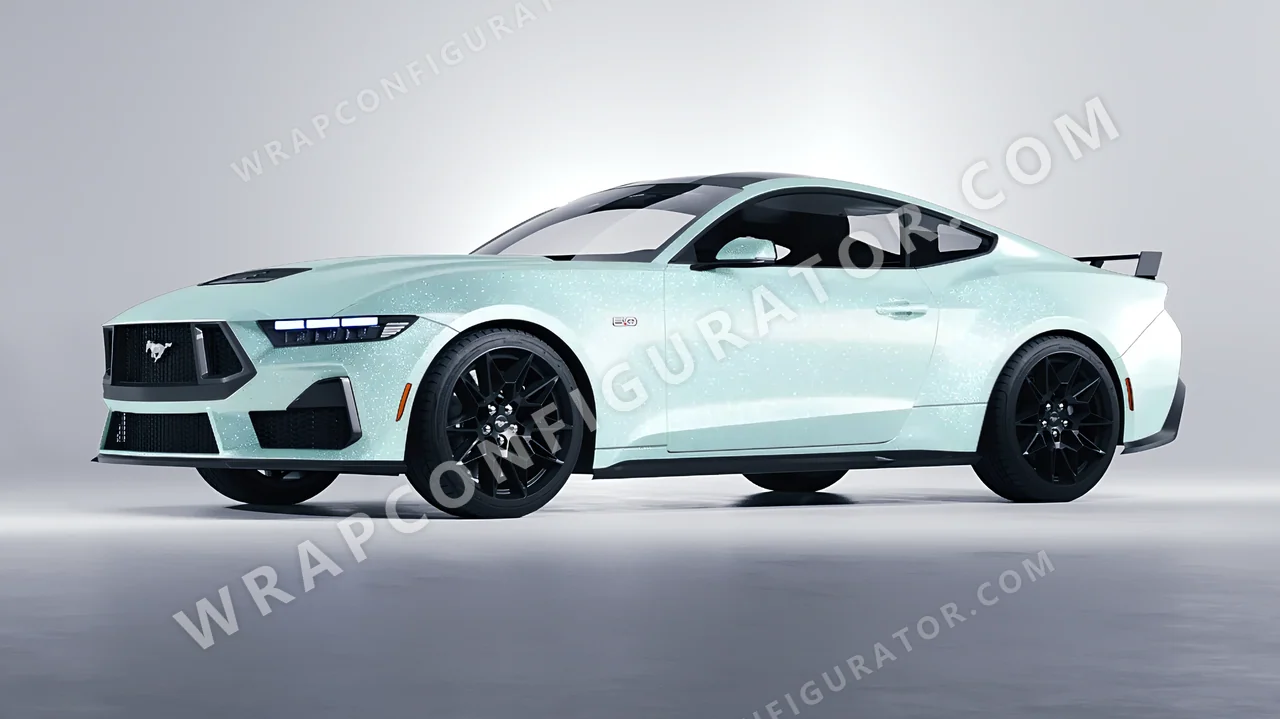Blue Ford Mustang GT 2024 wrapped in Colourshield PPF by HyperPro Light Blue GPF10-P