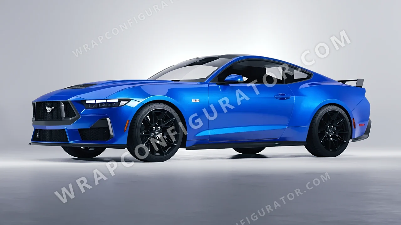 Blue Ford Mustang GT 2024 wrapped in Colourshield PPF by HyperPro Ocean Blue HGM68-P
