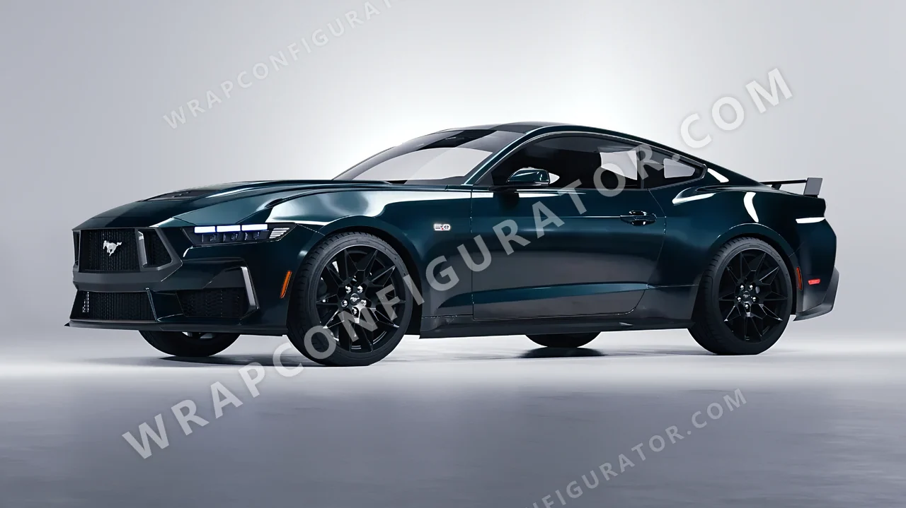 Blue Ford Mustang GT 2024 wrapped in Colourshield PPF by HyperPro Petrol Blue HGF108-P
