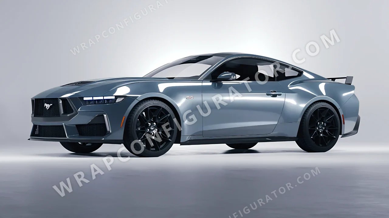 Blue Ford Mustang GT 2024 wrapped in Colourshield PPF by HyperPro Smoky Blue HGF24-P