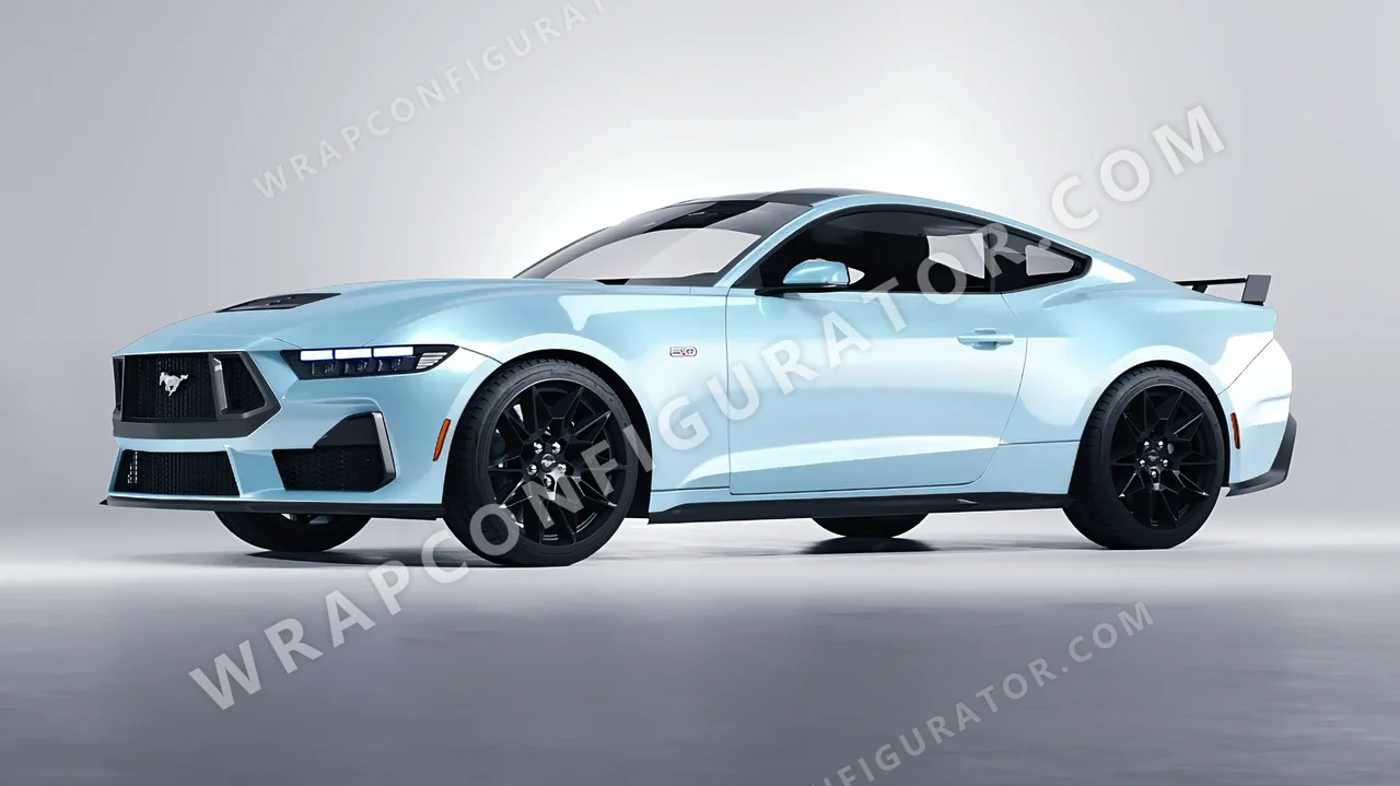 Blue Ford Mustang GT 2024 wrapped in Inozetek Dynamic PPF Blue DPPF937