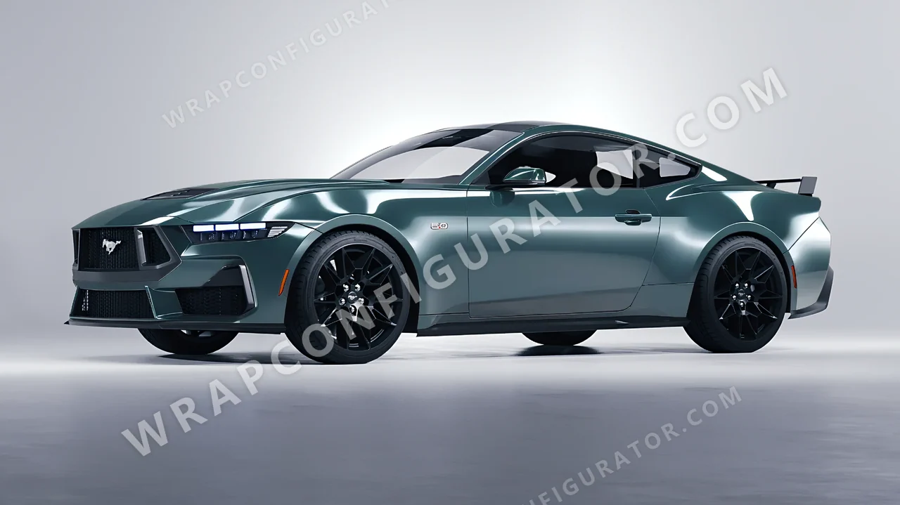 Blue Ford Mustang GT 2024 wrapped in Inozetek Dynamic PPF Copaze Blue CPZE101