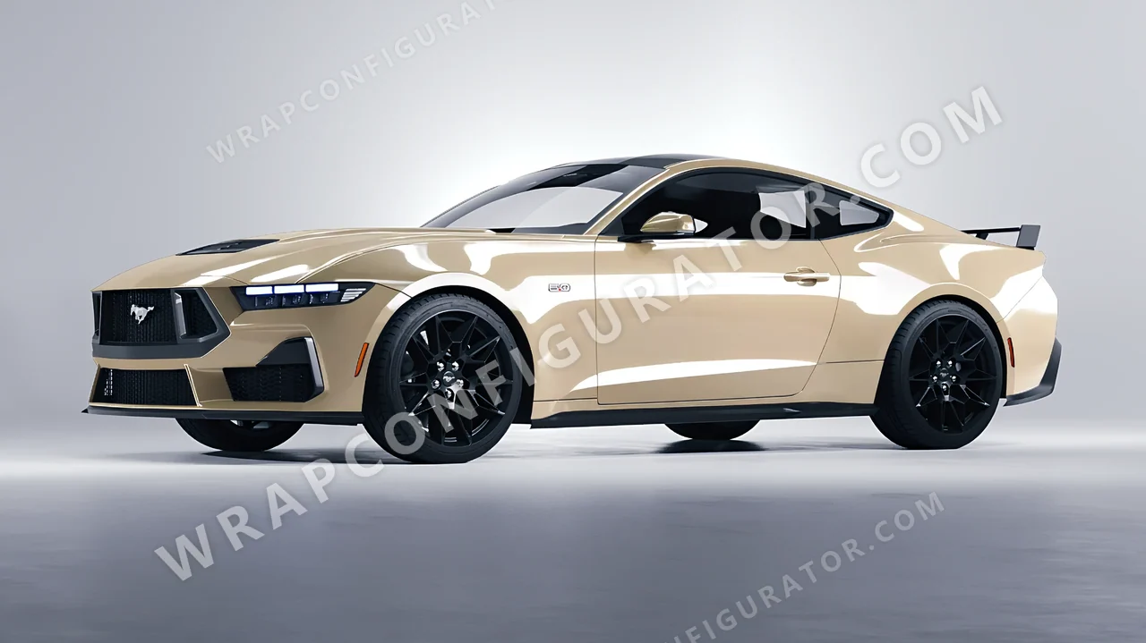 Brown Ford Mustang GT 2024 wrapped in Colourshield PPF by HyperPro Khakis HGF26-P