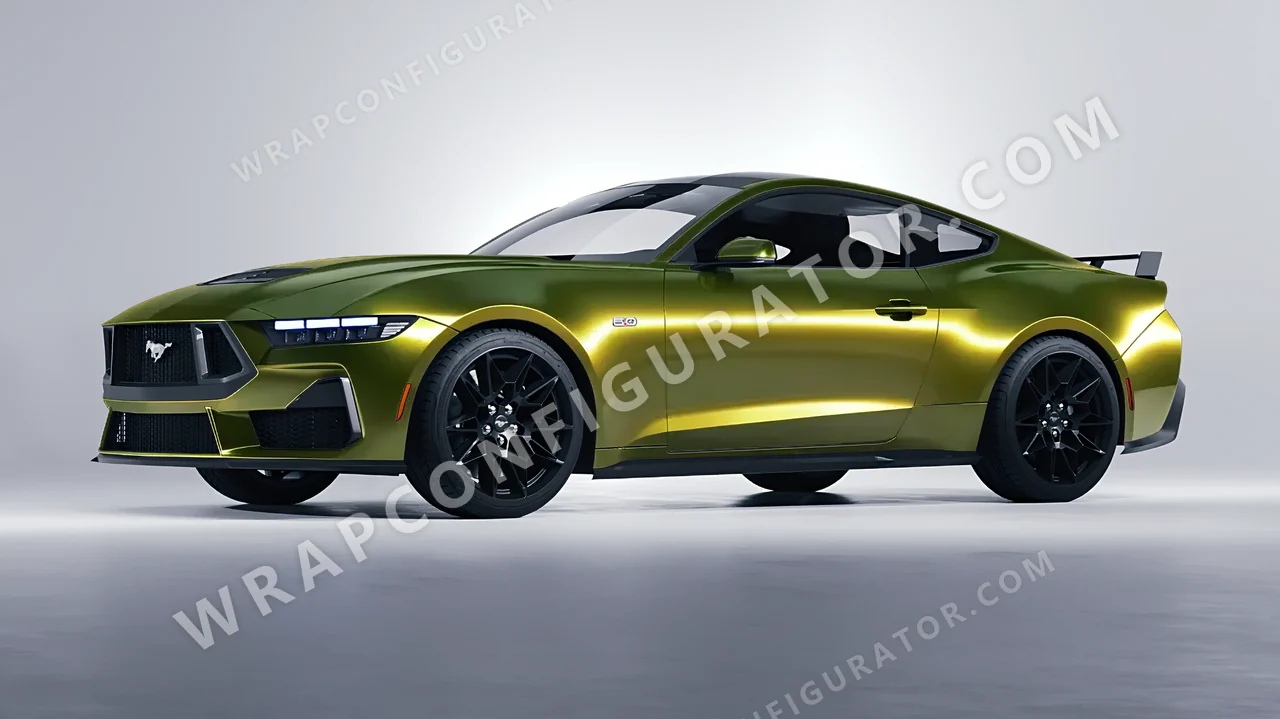 Green Ford Mustang GT 2024 wrapped in Colourshield PPF by HyperPro Ghost Green MSF14G-P