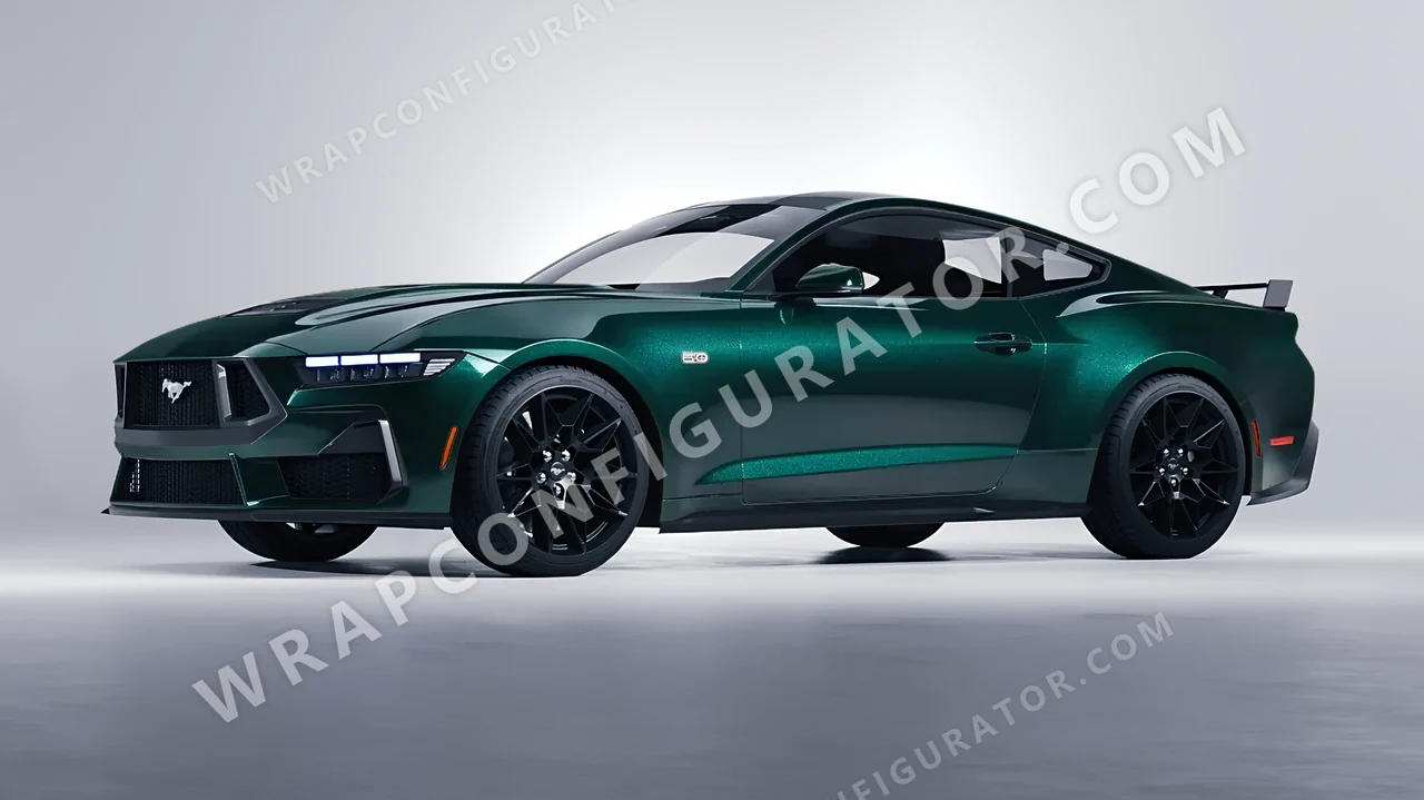 Green Ford Mustang GT 2024 wrapped in Colourshield PPF by HyperPro Green HGM59-P