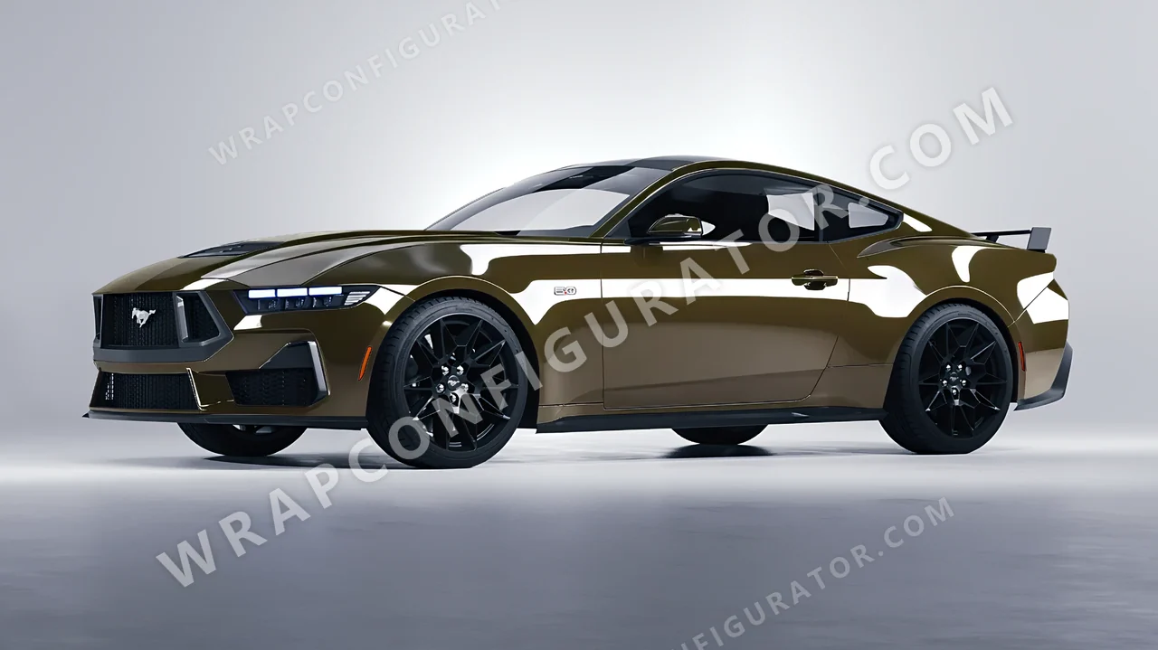 Green Ford Mustang GT 2024 wrapped in Colourshield PPF by HyperPro Light Grass Green HGF53-P