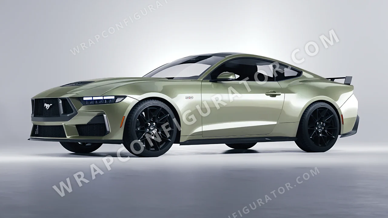 Green Ford Mustang GT 2024 wrapped in Colourshield PPF by HyperPro Light Laurel Green HGM66-P