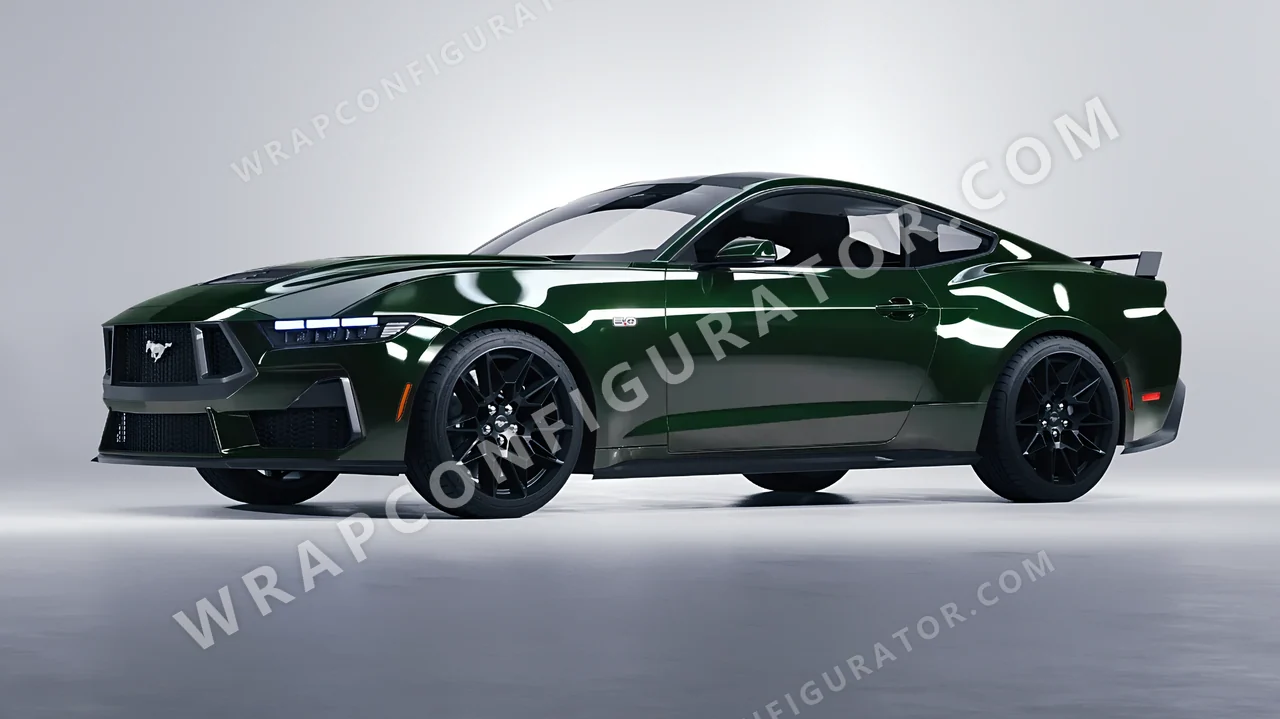 Green Ford Mustang GT 2024 wrapped in Colourshield PPF by HyperPro Racing Green HGF84-P