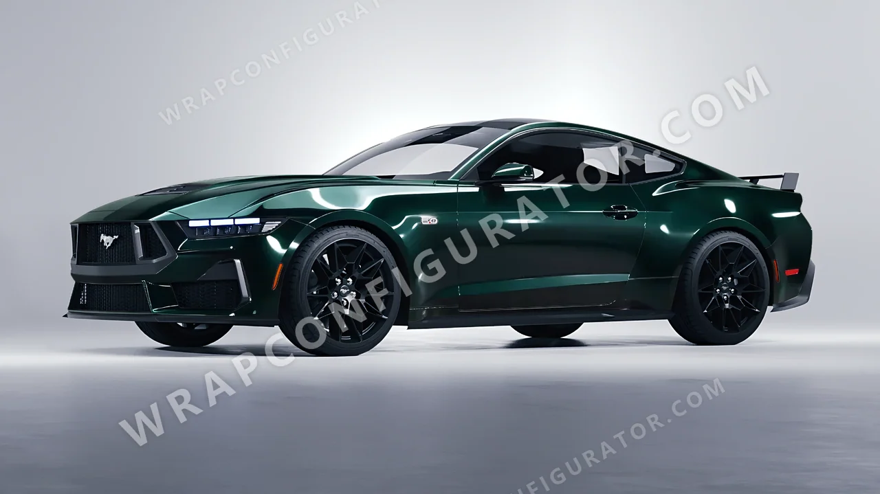 Green Ford Mustang GT 2024 wrapped in Colourshield PPF by HyperPro Sacramento Green HGF35-P