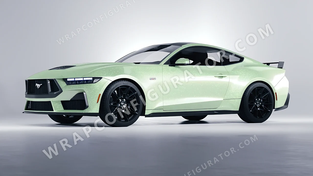 Green Ford Mustang GT 2024 wrapped in Colourshield PPF by HyperPro Spring Green GPF08-P