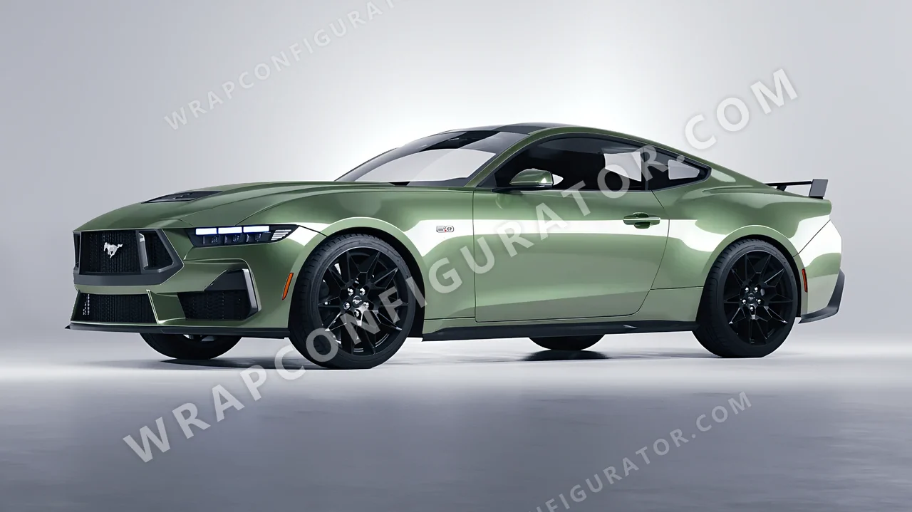 Green Ford Mustang GT 2024 wrapped in Colourshield PPF by HyperPro Spring Green HGM69-P