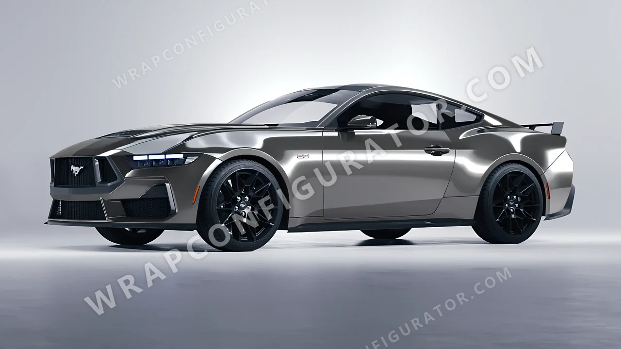 Grey Ford Mustang GT 2024 wrapped in 3M Nardo Gray HG61