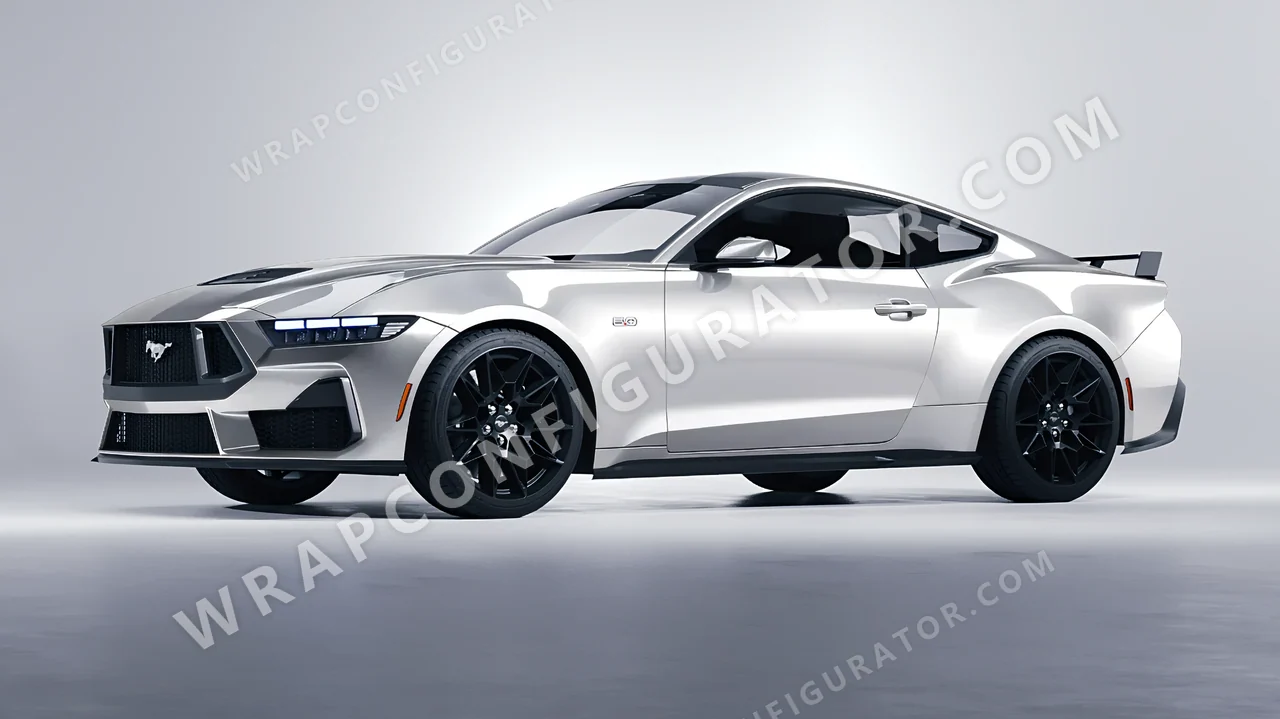 Grey Ford Mustang GT 2024 wrapped in 3M Storm Gray HG31