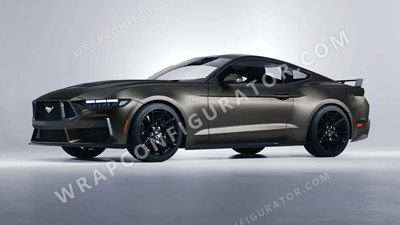 Grey Ford Mustang GT 2024 wrapped in Avery Dennison Charcoal SW900-845-M