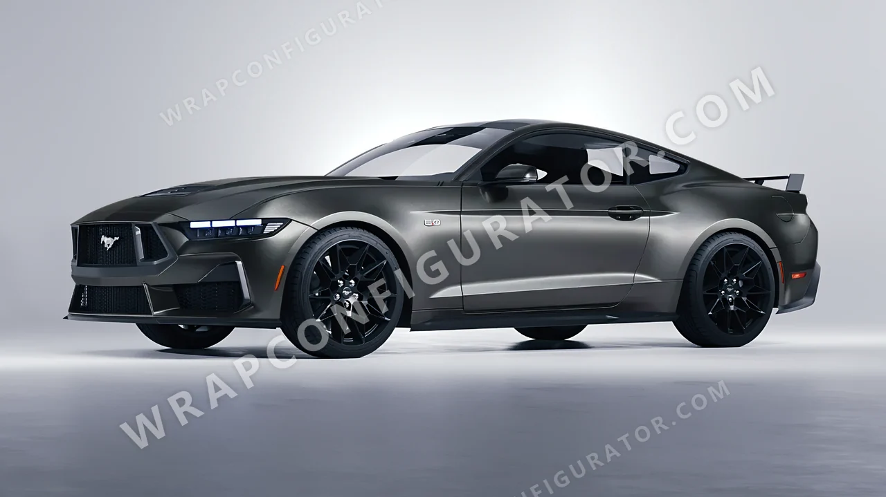 Grey Ford Mustang GT 2024 wrapped in Avery Dennison Dark Grey SW900-854-M