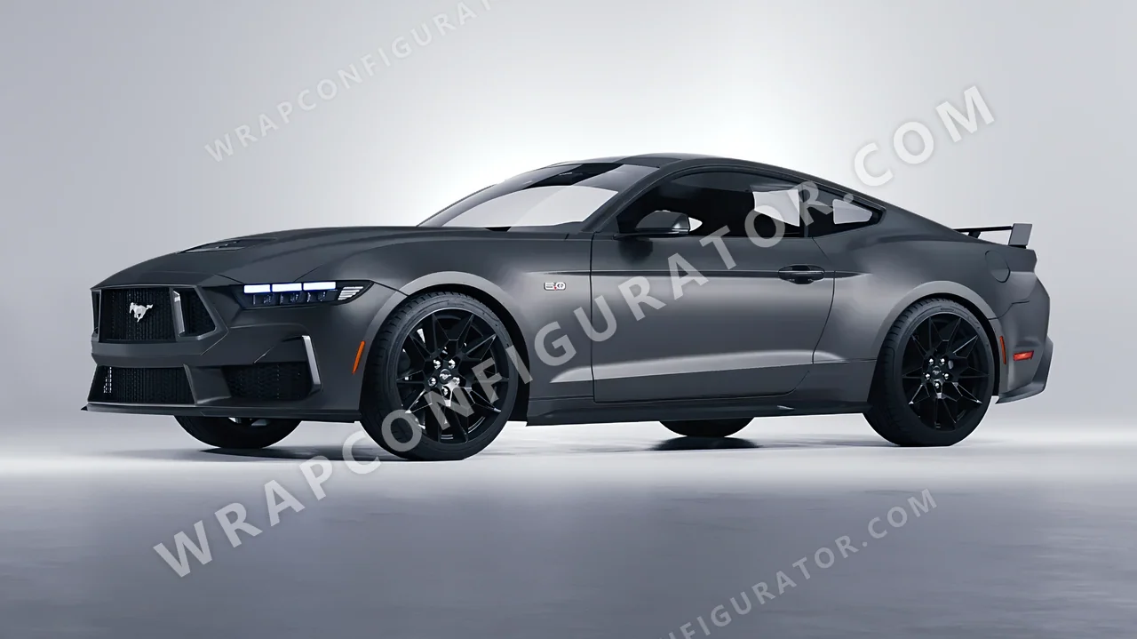 Grey Ford Mustang GT 2024 wrapped in Avery Dennison Dark Grey SW900-856-O