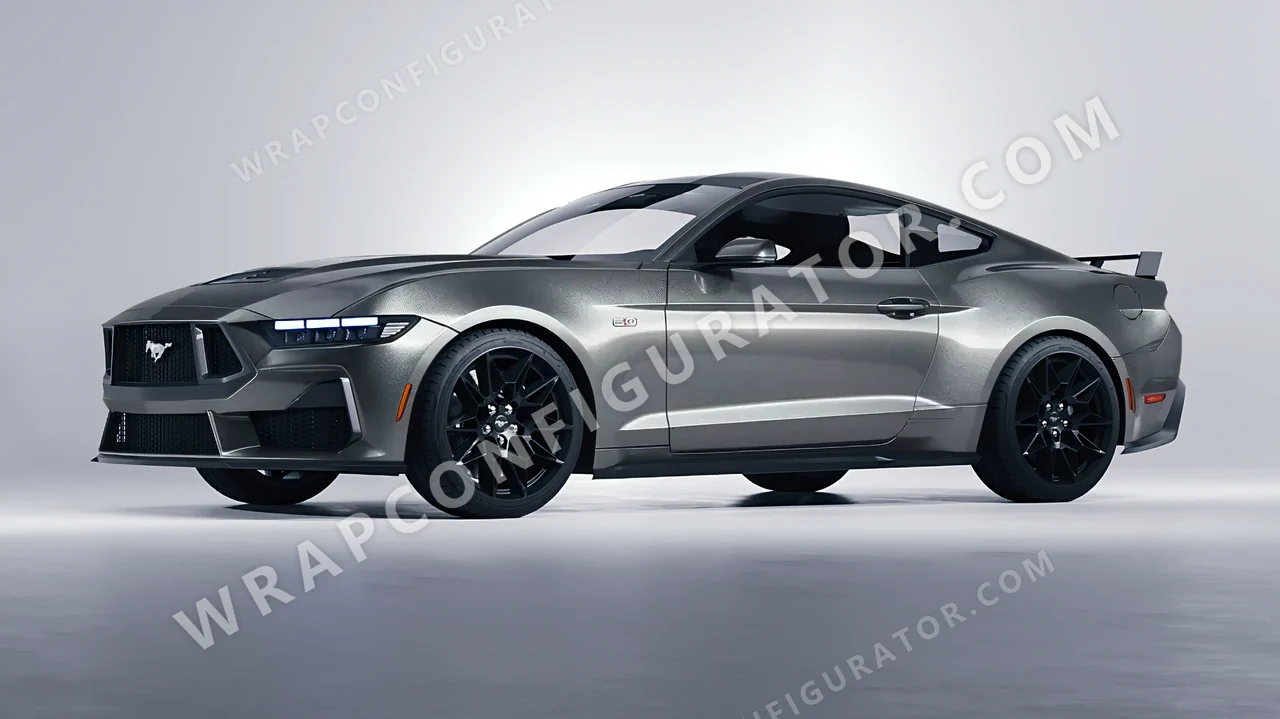 Grey Ford Mustang GT 2024 wrapped in Avery Dennison Grey SW900-807-M