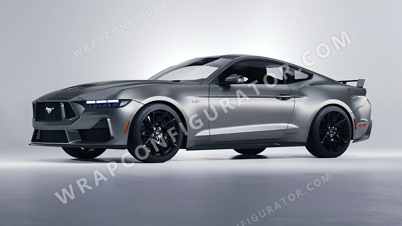 Grey Ford Mustang GT 2024 wrapped in Avery Dennison Grey SW900-833-O