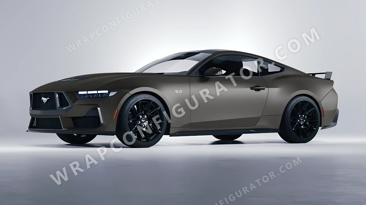 Grey Ford Mustang GT 2024 wrapped in Colourshield PPF by HyperPro AMG Gray SMF28-P